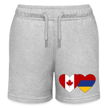 Kanada Armenien Flagge Herz - Kinder Organic Joggingshorts Mini Bolter von Stanley/Stella - Grau meliert - Vorne