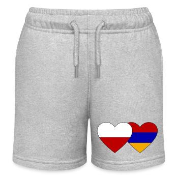 Polen Armenien Flagge Herz - Kinder Organic Joggingshorts Mini Bolter von Stanley/Stella - Grau meliert - Vorne