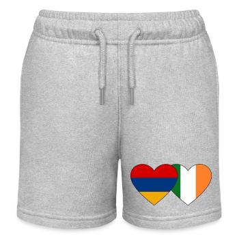 Arménie Irlande Drapeau Coeur - Short de jogging enfant bio Stanley/Stella - gris chiné - Devant