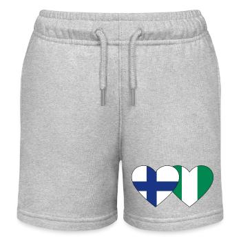 Finlande Nigeria Drapeau Coeur - Short de jogging enfant bio Stanley/Stella - gris chiné - Devant