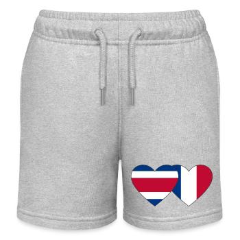 Costa Rica France Flag Coeur - Short de jogging enfant bio Stanley/Stella - gris chiné - Devant