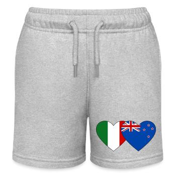 Italie Nouvelle-Zélande Flag Heart - Short de jogging enfant bio Stanley/Stella - gris chiné - Devant