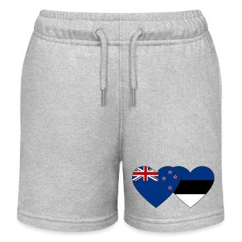 Neuseeland Estland Flagge - Kinder Organic Joggingshorts Mini Bolter von Stanley/Stella - Grau meliert - Vorne
