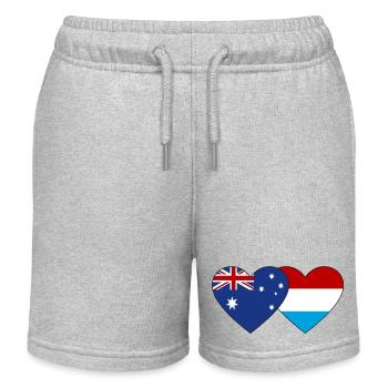 Australie Luxembourg Flag Heart - Short de jogging enfant bio Stanley/Stella - gris chiné - Devant