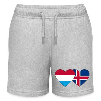 Luxemburg Island Flagge Herz - Kinder Organic Joggingshorts Mini Bolter von Stanley/Stella - Grau meliert - Vorne