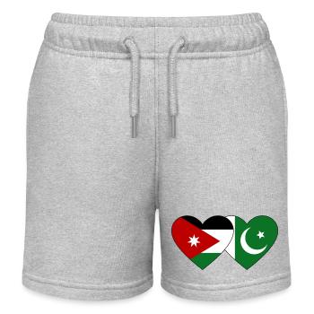 Jordanie Pakistan Flag Heart - Short de jogging enfant bio Stanley/Stella - gris chiné - Devant