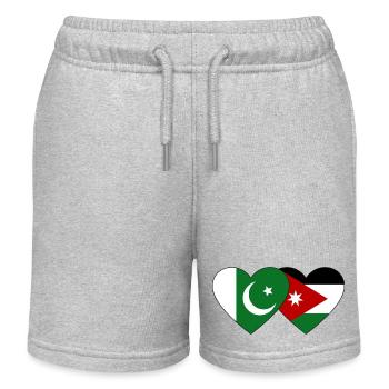 Pakistan Jordanie Flag Heart - Short de jogging enfant bio Stanley/Stella - gris chiné - Devant