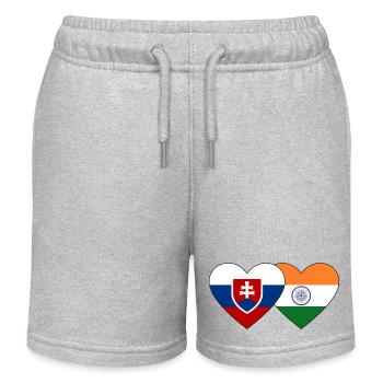 Slowakei Indien Flagge Herz - Kinder Organic Joggingshorts Mini Bolter von Stanley/Stella - Grau meliert - Vorne