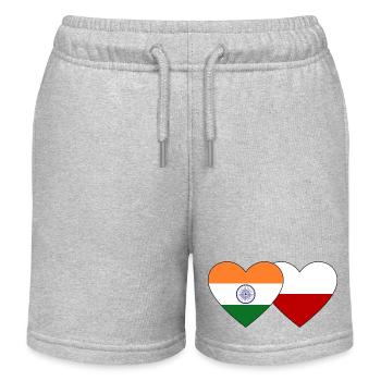 Indien Polen Flagge - Kinder Organic Joggingshorts Mini Bolter von Stanley/Stella - Grau meliert - Vorne