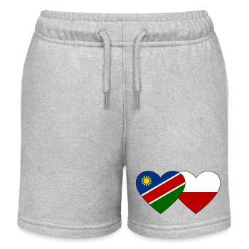 Namibia Polen Flagge Herz - Kinder Organic Joggingshorts Mini Bolter von Stanley/Stella - Grau meliert - Vorne