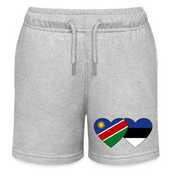 Namibie Estonie Flag Heart - Short de jogging enfant bio Stanley/Stella - gris chiné - Devant
