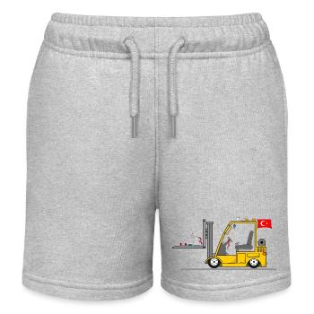 Türkischer Staplerfahrer Cay Döner - Kinder Organic Joggingshorts Mini Bolter von Stanley/Stella - Grau meliert - Vorne