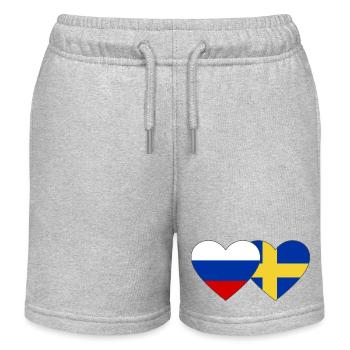 Drapeau de la Suède Russie - Short de jogging enfant bio Stanley/Stella - gris chiné - Devant