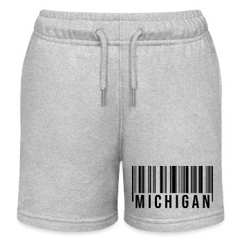 Michigan Barcode - Kinder Organic Joggingshorts Mini Bolter von Stanley/Stella - Grau meliert - Vorne