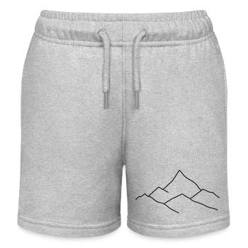 Mountains, Nature, Hiking, Stone, Rocks - Kids Organic Sweat Shorts by Stanley/Stella - heather grey - Front