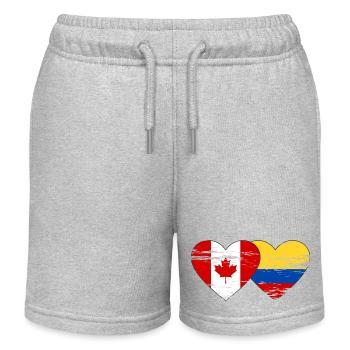 Coeur du drapeau de la Colombie du Canada utilisé - Short de jogging enfant bio Stanley/Stella - gris chiné - Devant