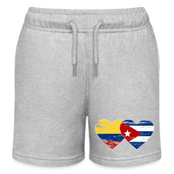 Kolumbien Kuba Flagge Herz used - Kinder Organic Joggingshorts Mini Bolter von Stanley/Stella - Grau meliert - Vorne