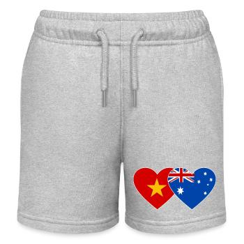 Vietnam Australie Drapeau Coeur - Short de jogging enfant bio Stanley/Stella - gris chiné - Devant