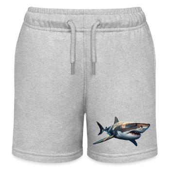 Grand requin blanc - Short de jogging enfant bio Stanley/Stella - gris chiné - Devant