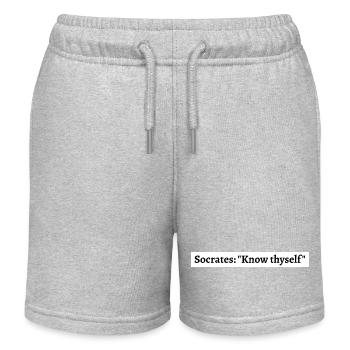 Socrates Quote - Kinder Organic Joggingshorts Mini Bolter von Stanley/Stella - Grau meliert - Vorne
