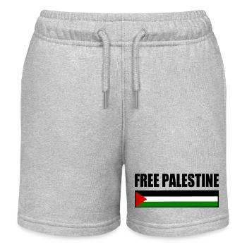Free palestine - Short de jogging enfant bio Stanley/Stella - gris chiné - Devant