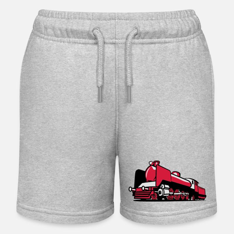 dampflok chemin de fer tendre - Short de jogging enfant bio Stanley/Stella - gris chiné