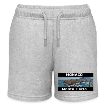 MONACO, Monte Carlo - Kids Organic Sweat Shorts by Stanley/Stella - heather grey - Front