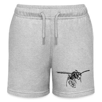 Coole Wespe Insekt Skizze Grafik Wespe Tierliebhaber - Kinder Organic Joggingshorts Mini Bolter von Stanley/Stella - Grau meliert - Vorne