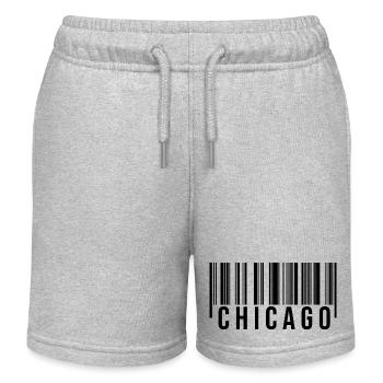 Chicago Barcode - Kinder Organic Joggingshorts Mini Bolter von Stanley/Stella - Grau meliert - Vorne