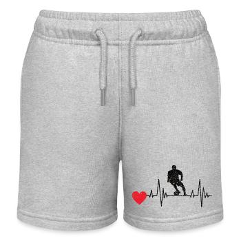 Fußballmannschaft Fußballdesign Fußballspieler - Kinder Organic Joggingshorts Mini Bolter von Stanley/Stella - Grau meliert - Vorne