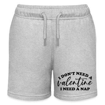 Je n’ai pas besoin d’une Saint-Valentin J’ai besoin d’une sieste Saint-Valentin - Short de jogging enfant bio Stanley/Stella - gris chiné - Devant