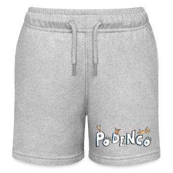 Podenco Schriftzug - Kinder Organic Joggingshorts Mini Bolter von Stanley/Stella - Grau meliert - Vorne