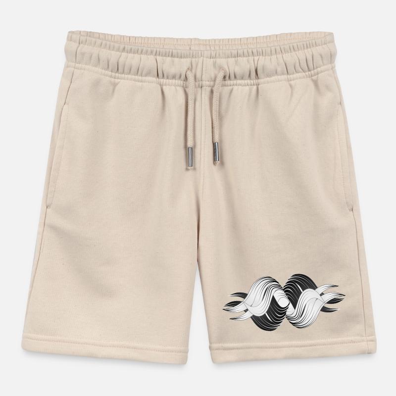 Abstrakte Formen – Dynamisches Schwarz-Weiß Design Kinder Organic Joggingshorts Mini Bolter von Stanley/Stella
