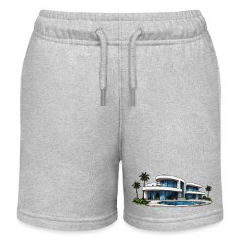 Villa de luxe avec piscine ronde - Short de jogging enfant bio Stanley/Stella - gris chiné - Devant