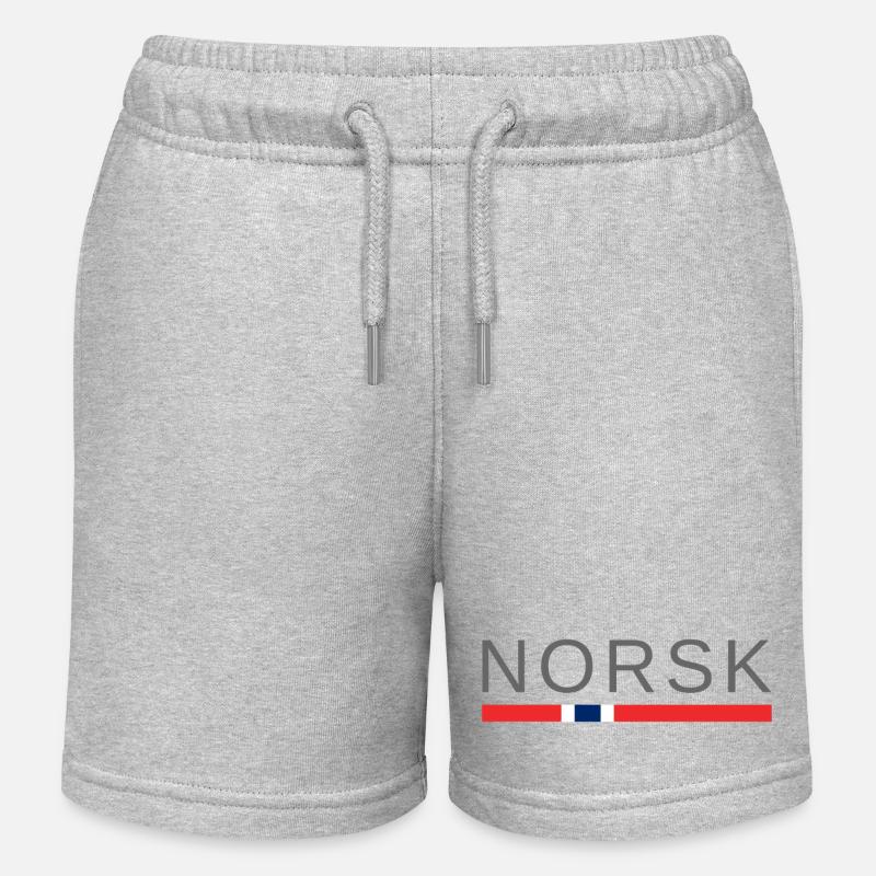 norvégien - Short de jogging enfant bio Stanley/Stella - gris chiné