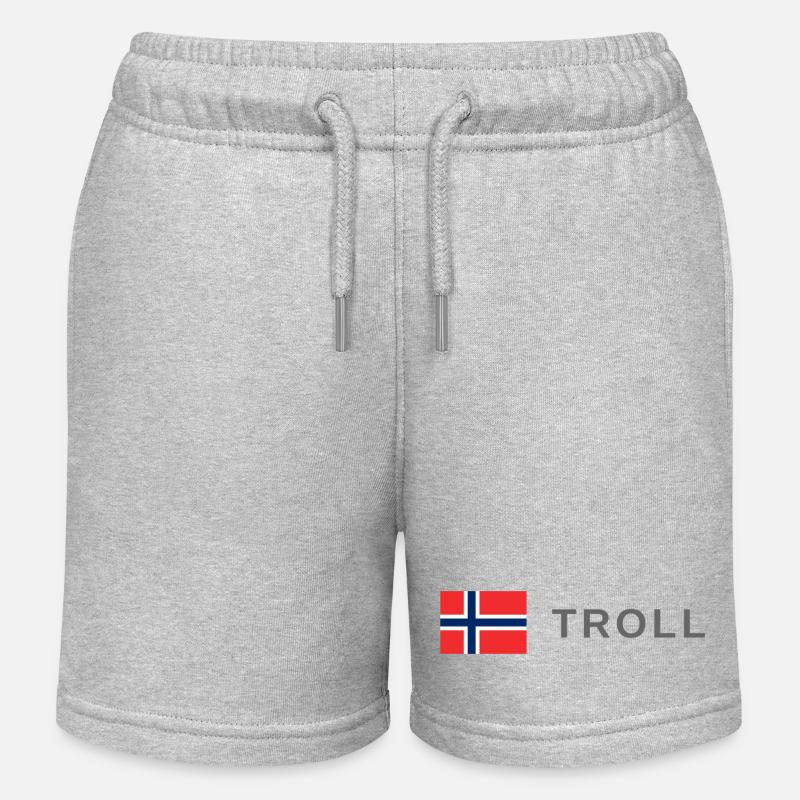 Troll - Short de jogging enfant bio Stanley/Stella - gris chiné