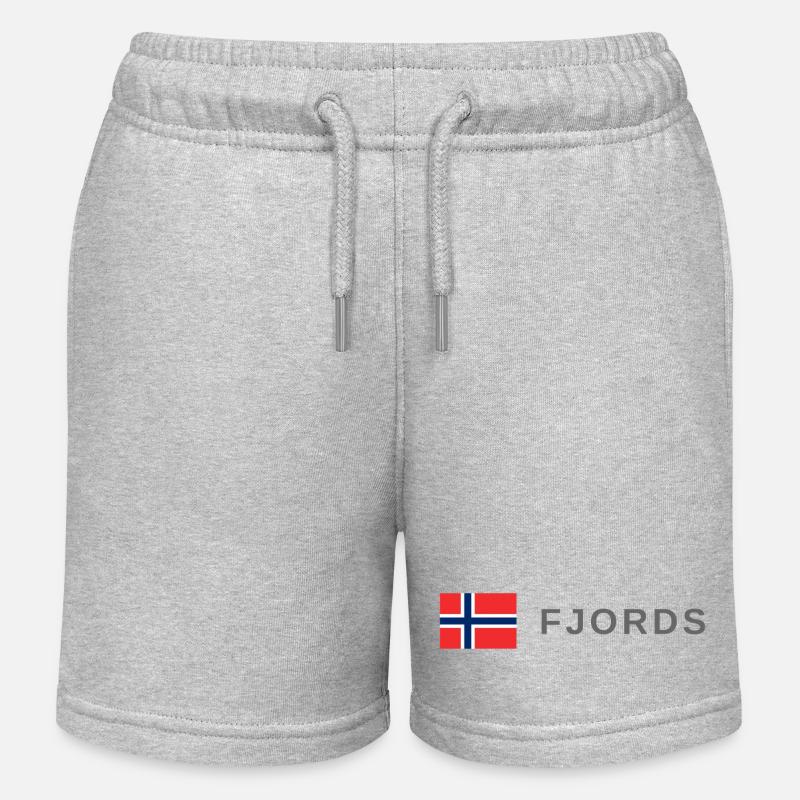 Fjords norvégiens - Short de jogging enfant bio Stanley/Stella - gris chiné