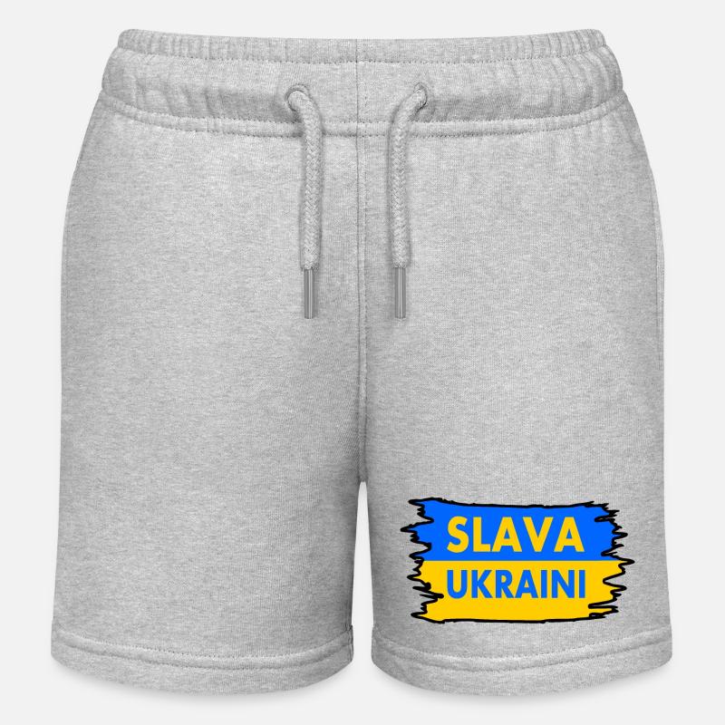 Slava ukraini - Short de jogging enfant bio Stanley/Stella - gris chiné