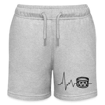 Herzschlag Trommel Sport Fan Musiker - Kinder Organic Joggingshorts Mini Bolter von Stanley/Stella - Grau meliert - Vorne