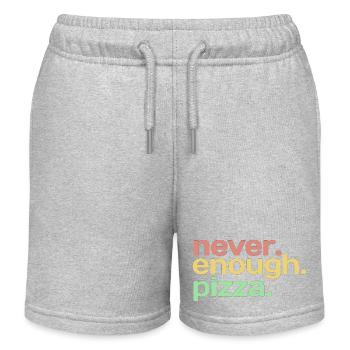 Never Enough Pizza - Pizza Lovers - ApriNoeScor - Kinder Organic Joggingshorts Mini Bolter von Stanley/Stella - Grau meliert - Vorne