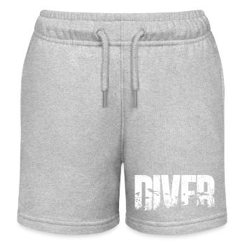 Typographie de la silhouette des oiseaux océaniques Diver - Short de jogging enfant bio Stanley/Stella - gris chiné - Devant