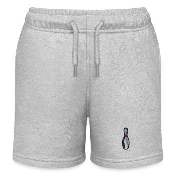 Bowling Pin bestickt - Kinder Organic Joggingshorts Mini Bolter von Stanley/Stella - Grau meliert - Vorne