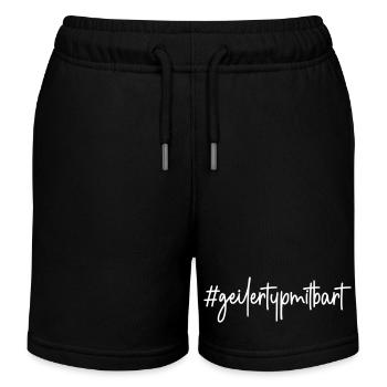 #geilertypmitbart - # geiler Typ mit Bart - Bart - Kinder Organic Joggingshorts Mini Bolter von Stanley/Stella - Schwarz - Vorne