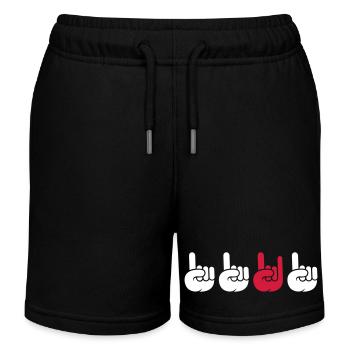 Anders Sein Heavy Metal Be Different Hard Rock Fan - Kids Organic Sweat Shorts by Stanley/Stella - black - Front