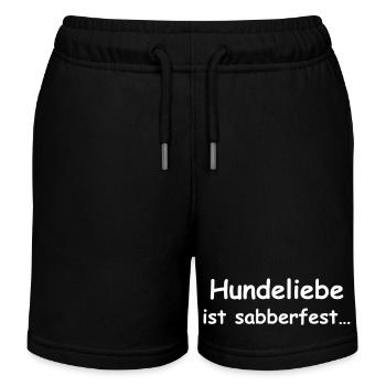 Hundeliebe ist sabberfest - Kinder Organic Joggingshorts Mini Bolter von Stanley/Stella - Schwarz - Vorne