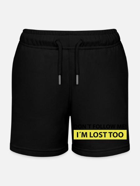 don´t follow me, i´m lost too - Short de jogging enfant bio Stanley/Stella - noir