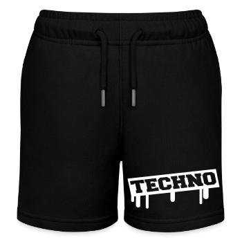 Techno Love Stamp Graffiti Dire Musique Fête - Short de jogging enfant bio Stanley/Stella - noir - Devant