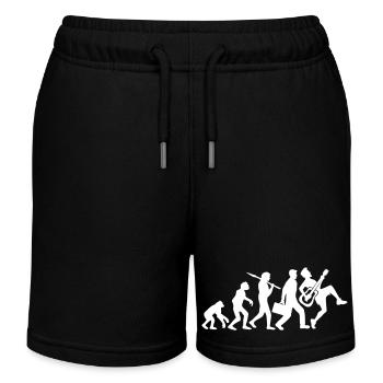 Guitar Evolution Play Bassist Guitarist Music - Kids Organic Sweat Shorts by Stanley/Stella - black - Front