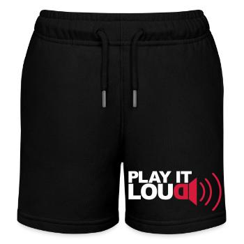 Play it Loud Lautsprecher Spruch Leben für Musik - Kinder Organic Joggingshorts Mini Bolter von Stanley/Stella - Schwarz - Vorne