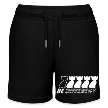 Be Different Katzen Freunde Anders Besonders Sein - Kinder Organic Joggingshorts Mini Bolter von Stanley/Stella - Schwarz - Vorne